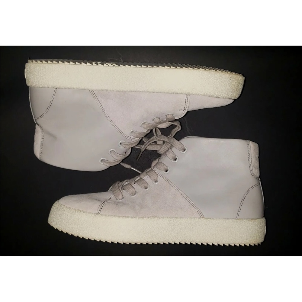 Kendall & Kylie Dylan Light Grey Leather and Suede High Top Sneakers